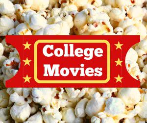 Popcorn with text, college movies