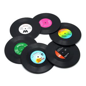 DuoMuo vinyl record coasters